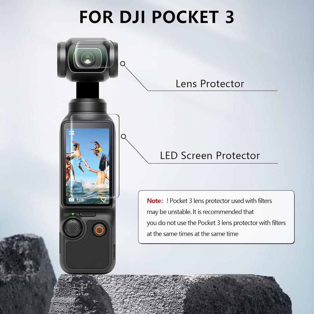 Tempered Glass Lens Screen Protector For DJI OSMO Pocket 3 9H 2.5D HD Transparent Anti-Scratch Action Camera Accessories