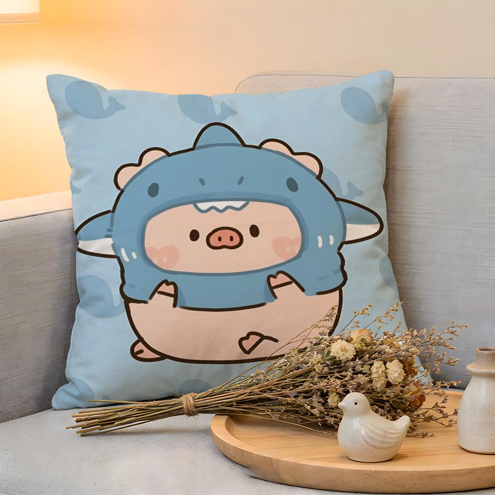 Cushion Cover  Linen  SkinFriendly Soft Decorative Case for Sofa Home Decor Cute Anime Pink Pig Kwaii Cartoon Pillow cover