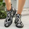 Short Boots for Autumn, New Round Toe, Thick Heel, Elastic Fit, Martin Boots for Women