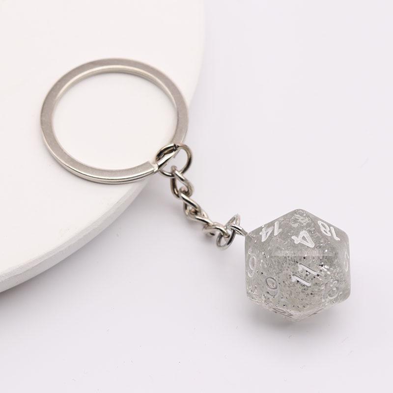 Colorful Acrylic 20-Sided Dice Shaker Pendant for Handmade Jewelry
