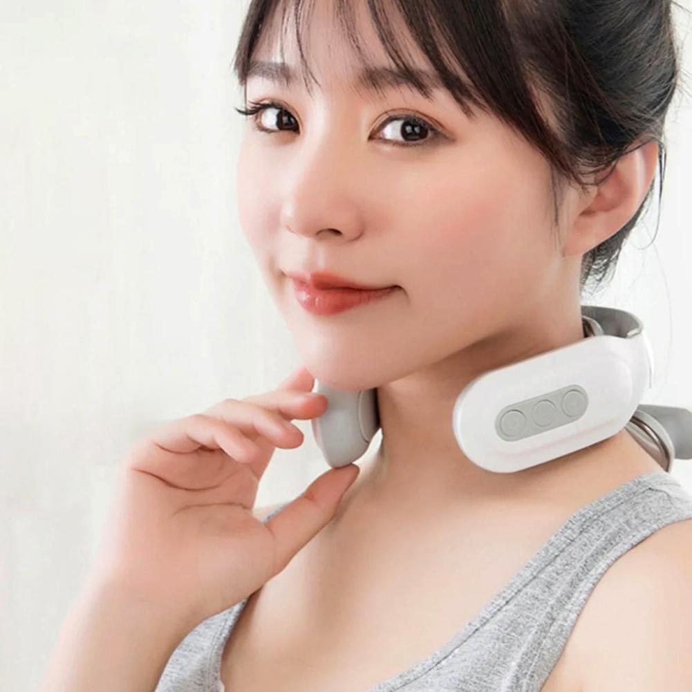 4-head Neck Massager USB Rechargeable Cervical Massager with Heat Electric Neck Massager Relaxation Gifts for Women Men Dad Mom
