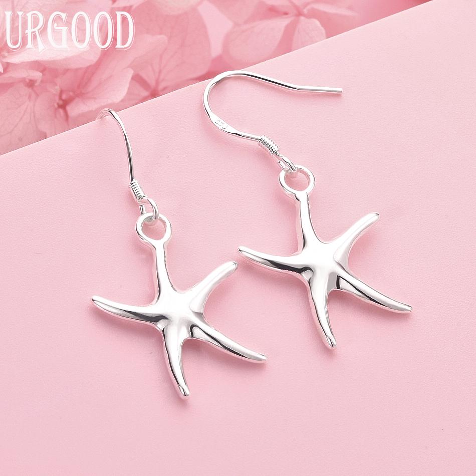 

Серьги-пусеты из стерлингового серебра 925 пробы в виде морских звезд, свадебные украшения 3.70*1.70cm