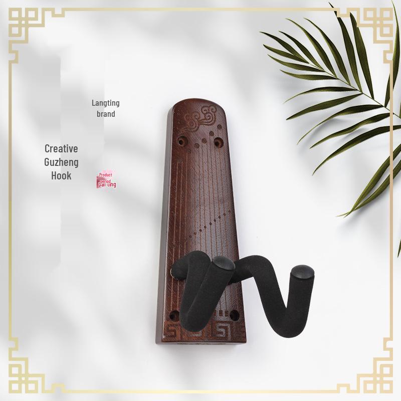 Langting Black Walnut Guzheng Wall Mount Display Bracket Hanger