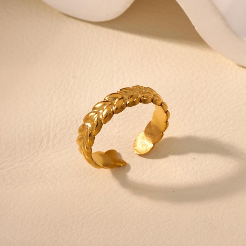 Wheat ear index finger ring stainless steel high-end sense light luxury niche design simple and versatile opening personality old and retro
