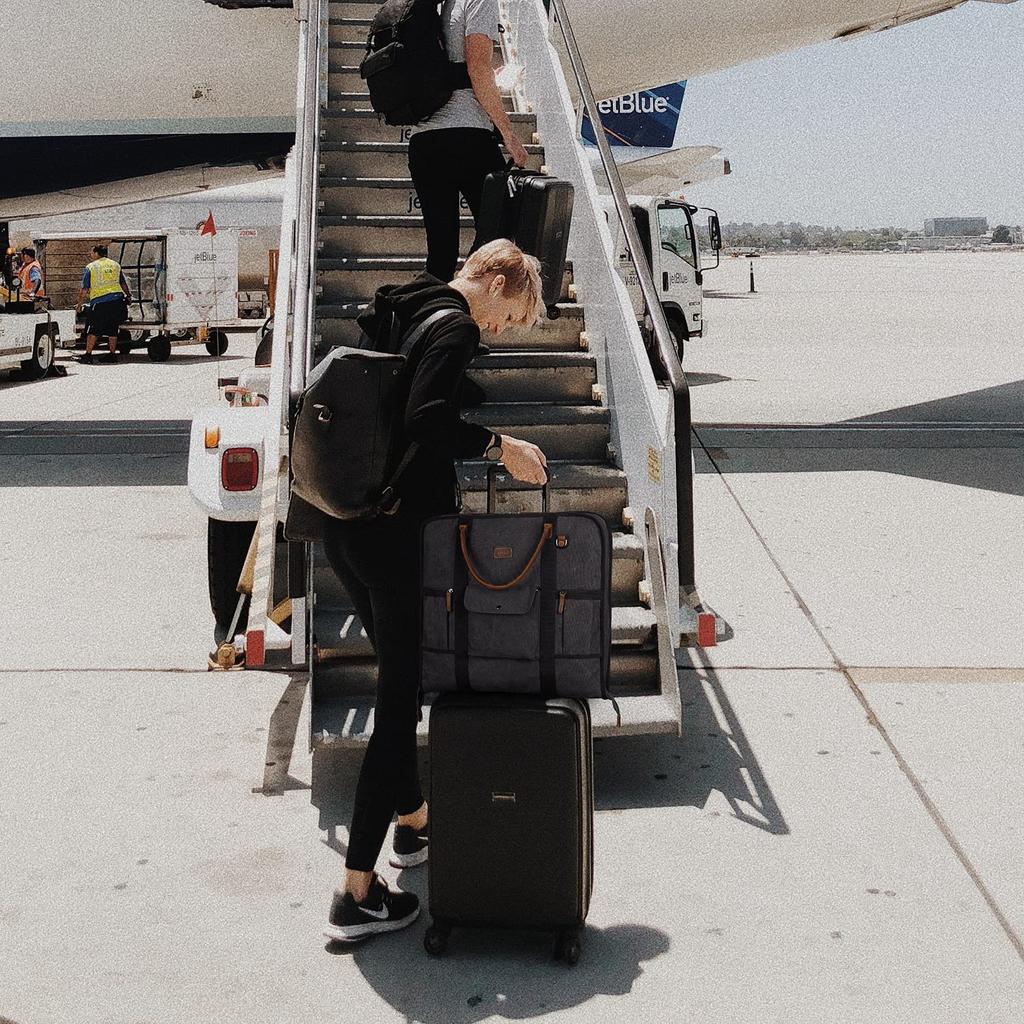 Garment Bag Business Travel Canvas Leather Suit Cover S-ZONE Carry-on Men's