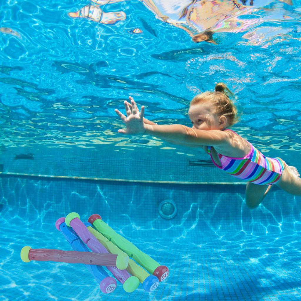 5pcs Kids Swimming Pool Training Toy, Underwater Diving Stick Toys for Children, with Bright Color and Soft Texture, Suitable for Swimming Practice an