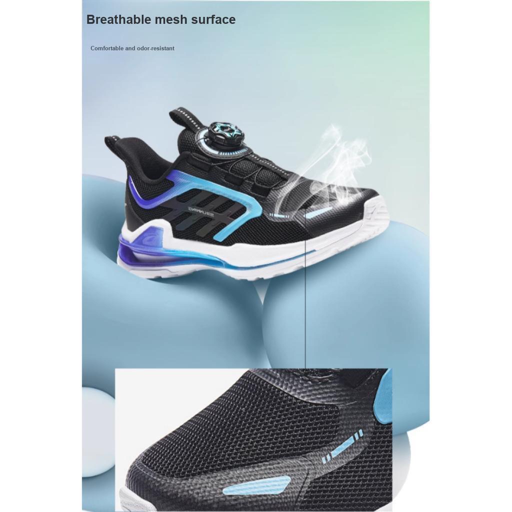 Anta Kids Resilient Shock Absorbing Low Top Running Shoes Kids sneaker Black Blue Purple 312335560H-4