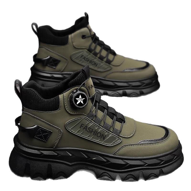 Men's shoes spring new high-top casual sports trendy shoes thick sole heightening non-slip outdoor tooling Martin boots