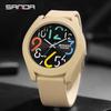 Sanda 9021 Silicone Bezel Quartz Watch: Unisex Digital Fashion Wristwatch