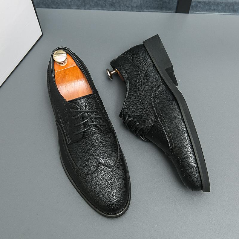 Móda Luxusní Pánské Brogue Kožené Boty Business Oxford K Obleku Kancelářské Boty do Práce Retro Ručně Vyráběné Společenské Boty Pánské Večerní Boty
