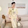 Women's pajamas new spring and summer ice silk comfortable and high-end new Chinese style loungewear set retro thin