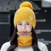 Winter Knitted Scarf Hat Set Thick Warm Skullies Beanies Hats for Women Outdoor Cycling Riding Ski Bonnet Caps Tube Scarf Rings