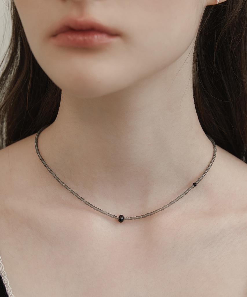 Tatiana (Silver 925) Gray Scale Bead Necklace Nz2447