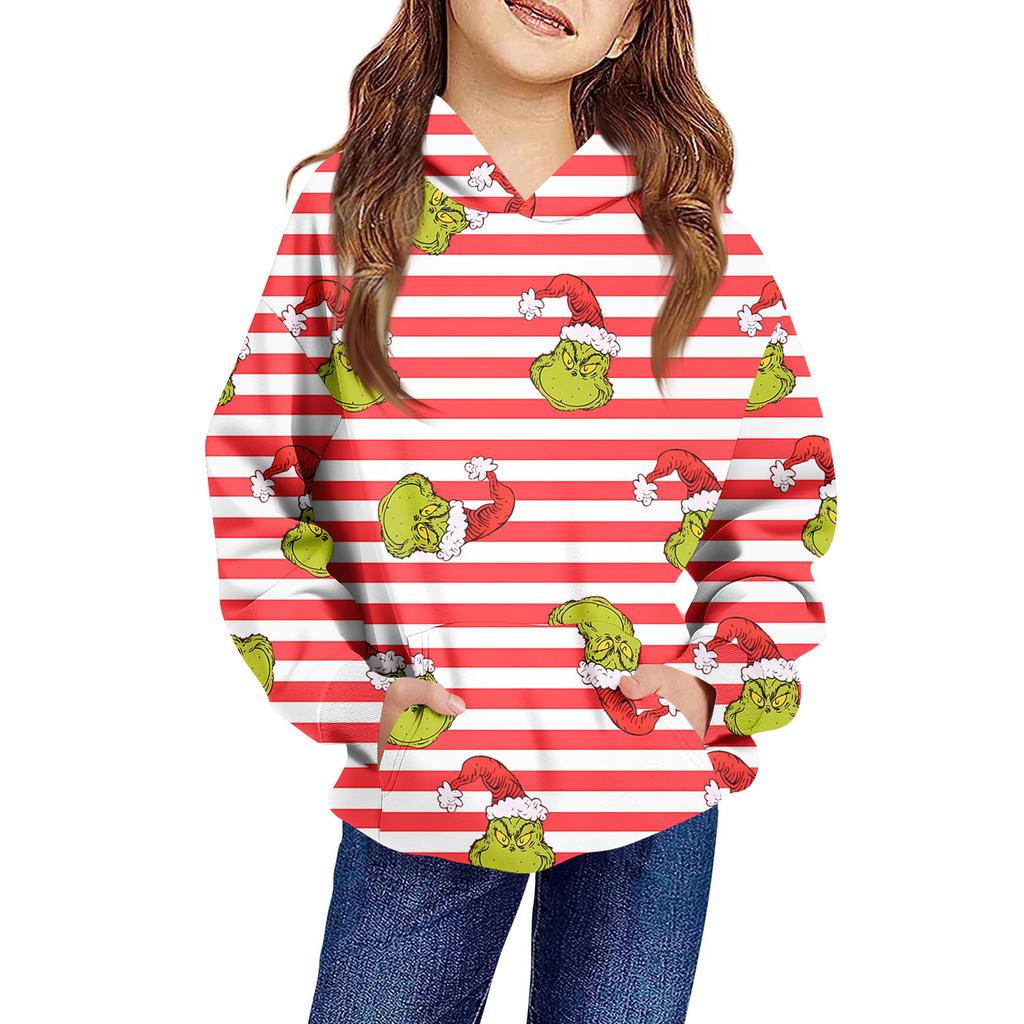Children's Long-sleeved Loose-fitting Pullover Hoodie With Drawstring And Solid Color