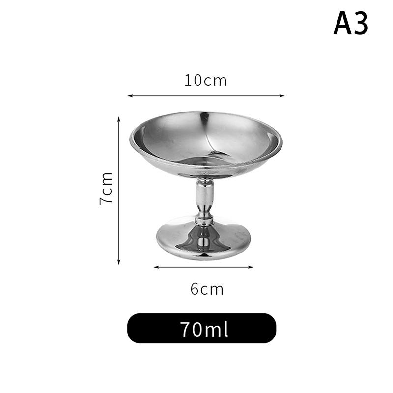 Stainless Steel Ice Cream Cup, Pudding Dessert Bowl, High Base Dessert Cup, Fruit Salad Serving Dish, Cake Plate Snack Dish
