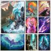 Fantasy Animals Water Fire Elemental Fusion Prints Poster Canvas Painting Modern Wall Art Picture Living Room Bedroom Home Decor