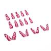 Artificial Nails European and American Rose Red Gradient Stripe Manicure, Ballet Nails, Wearable Nails, Removable Nails