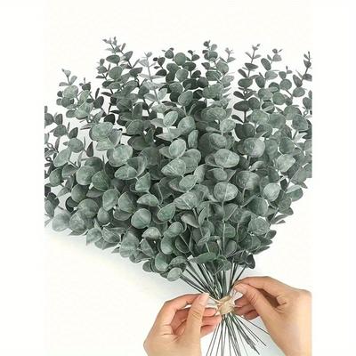 Eukalyptusstiele Künstliche Pflanzen Falsche Eukalyptuszweige Falscher Eukalyptusstiel Für Hochzeitsstrauß Heimdeko, Frühlings-Sommer-Deko