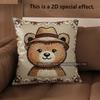 2D Cute Teddy Bears Pillow Covers For Home Decor Pattern Cushion Cover Suitable For Sofa Bedroom Car Pillow Cover