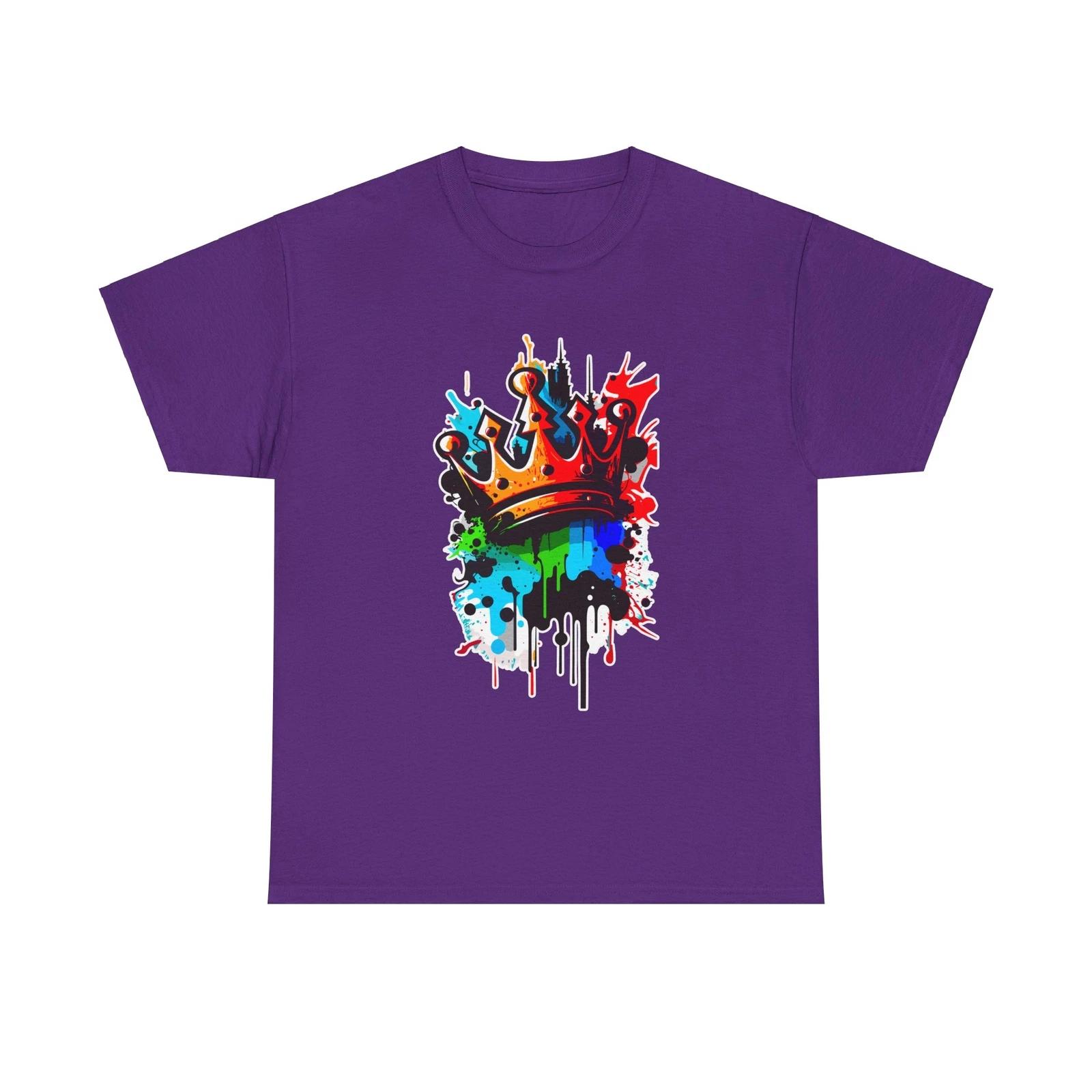 King Colorful Crown Splash T-Shirt, Unisex Tee, Regal Crown Shirt, Vibrant Crown 3XL