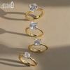 Effie Queen Certified 1-4CT D Color Square Moissanite Ring 925 Sterling Silver Sparkling Lab Diamond Band Jewelry GRA SMOR04