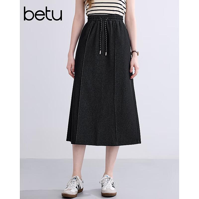 Betu Women's 2025 Autumn Old Money Style Midi Skirt