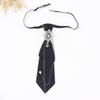 Retro College-Style Gemstone Streamer with Metal Chain - Unisex, No-Tie Design (TS365)