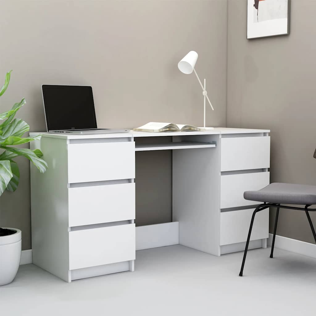 White Desk 140 x 50 x 77 cm Particleboard