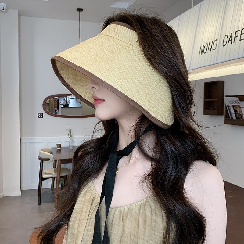 

Summer Hat Women Large Brim Outdoor Sunscreen Sunshade Sun Hat Foldable Sunhat Casual Empty Top Bucket Hat New 56-58cm