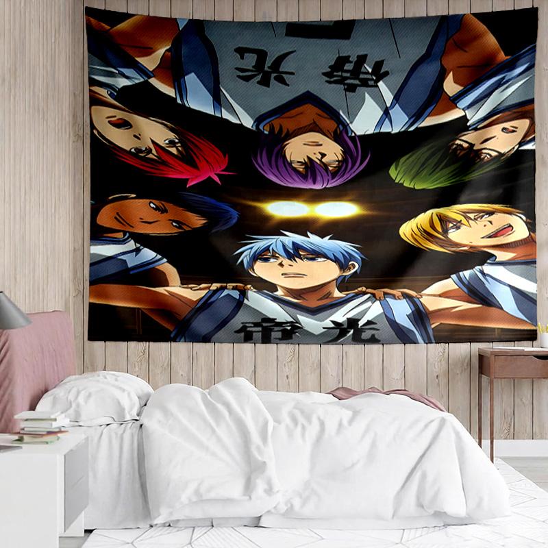 Kurokos Basketball Wandteppich für Schlafzimmer Ästhetik Klassenzimmer Wandbehänge für Wohnzimmer Studentenwohnheim Büro, Ideales Kreatives Geschenk