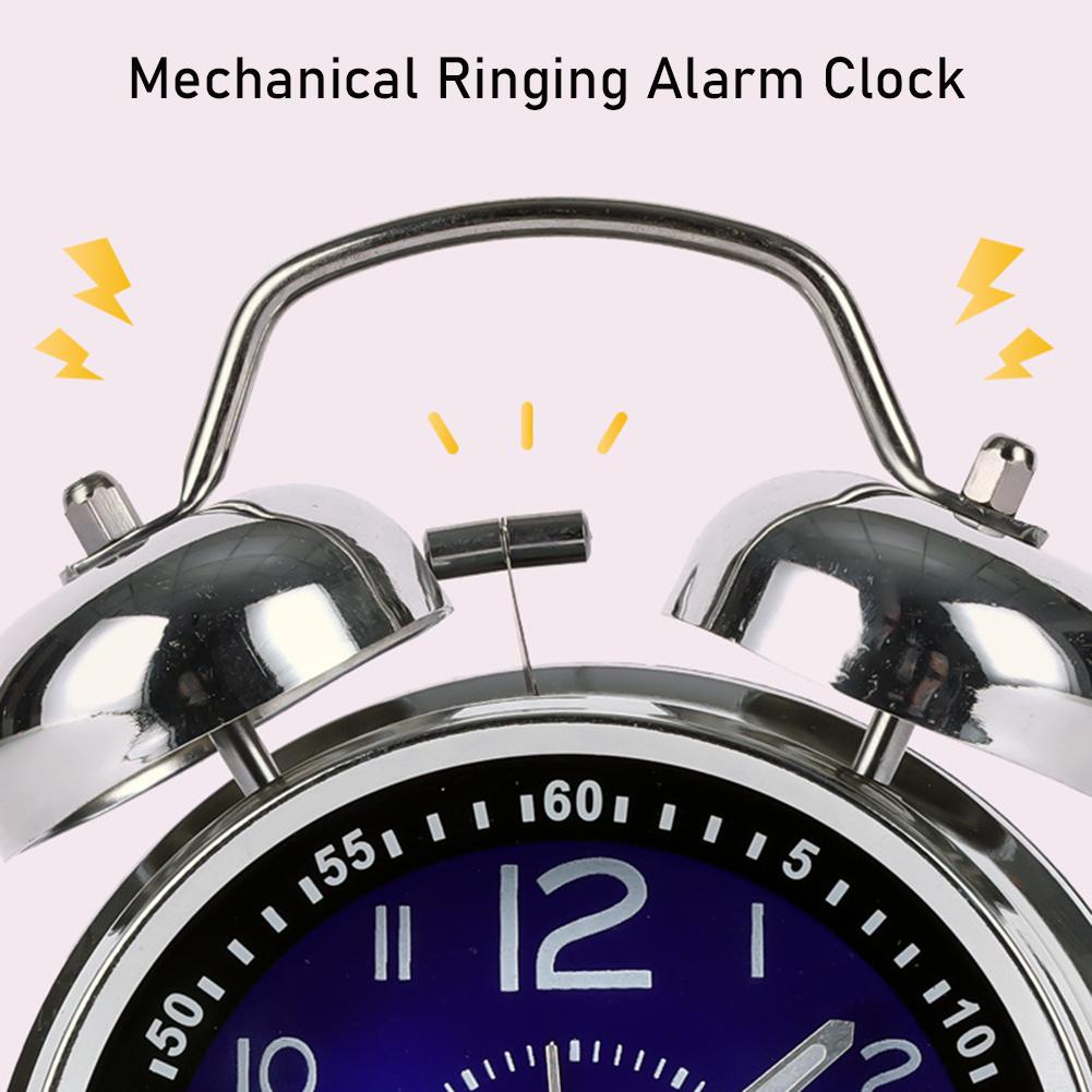 Super-Loud Twin-Bell Vintage Alarm Clock Compact Size Alarm Clock For Students,Fashioned Circle Alarm Clock for Nightstand Desk