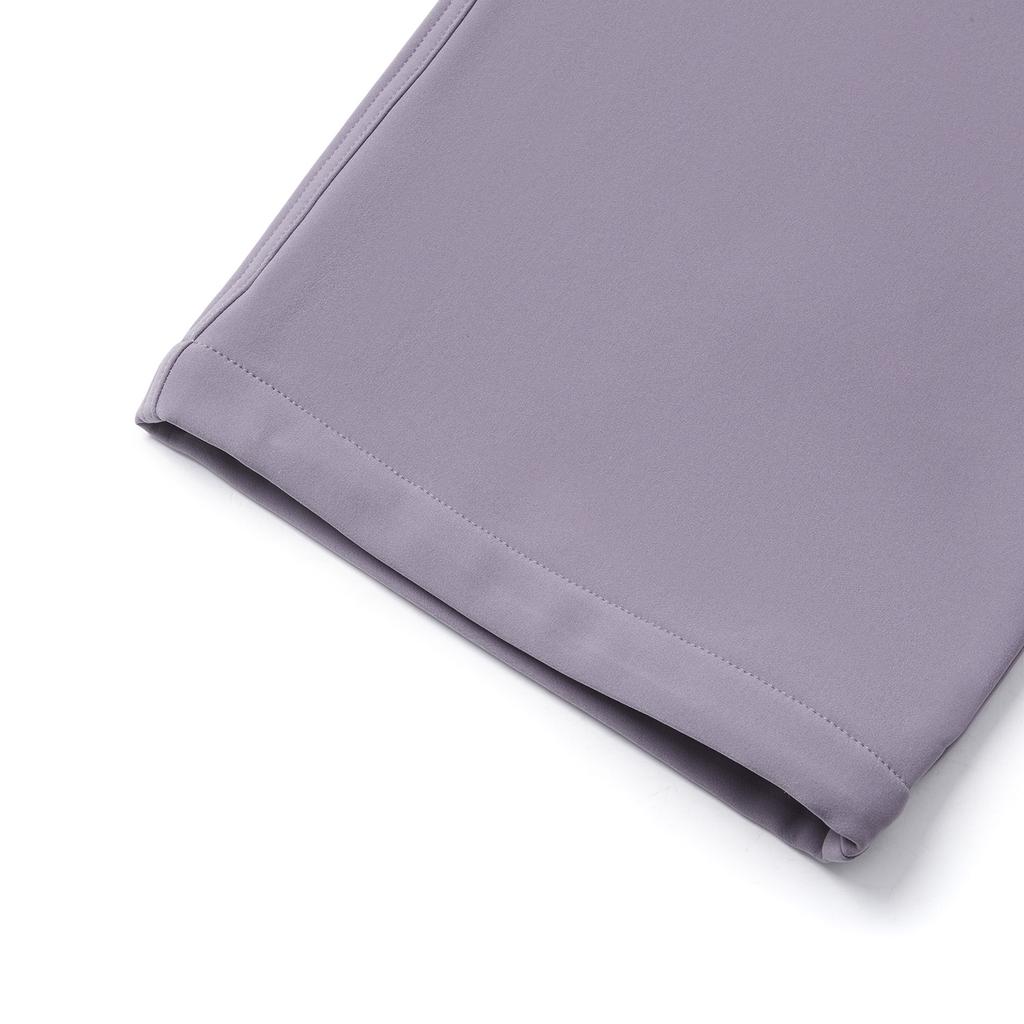 Li Ning Comfortable Casual Solid Color Knitted Sports Pants Women Bottoms Dark-Gray Purple AYKU738-2