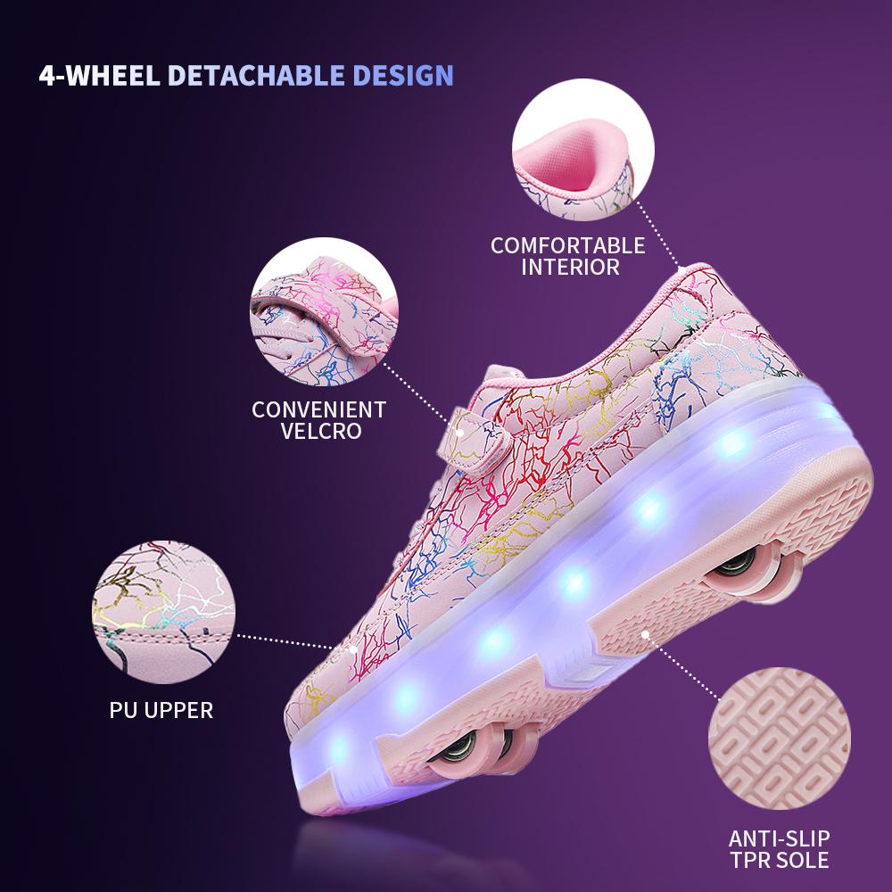Roller Skate Shoes Kids Snickers With Wheels Children Rollerskates Fashion Outdoor Sports Shoes Girls Boys Gifts For Kids