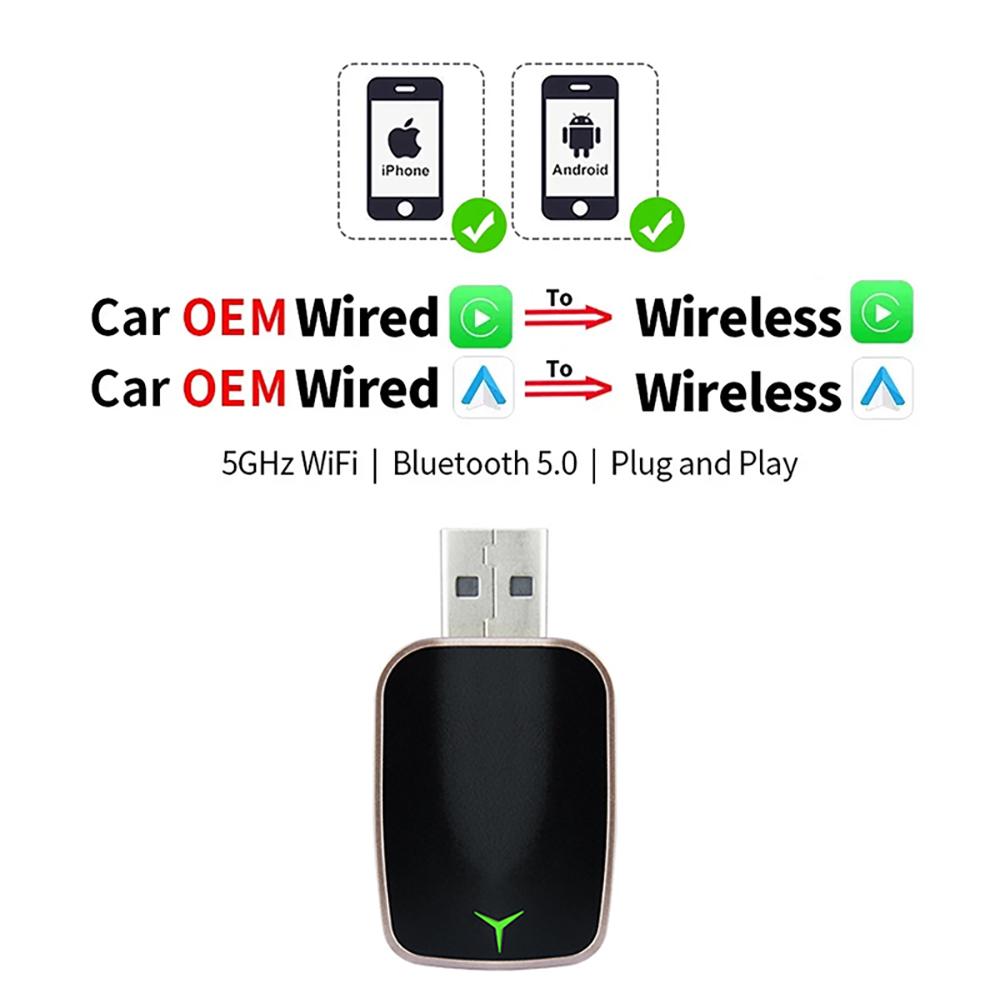2025 NEU 2 in 1 Kabellose Carplay AI Box Android Auto Plug and Play Anwendbar zum Umwandeln von kabelgebundenem Original-Carplay in kabelloses