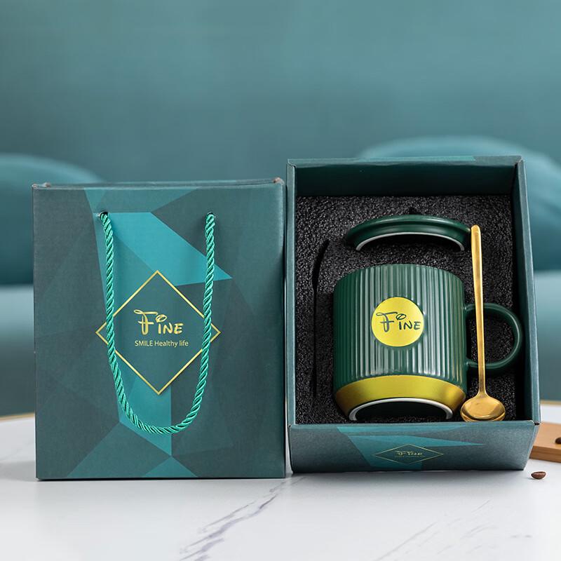 Huazao Baijia Nordic Ceramic Mug with Lid Cup with Spoon Gift Box