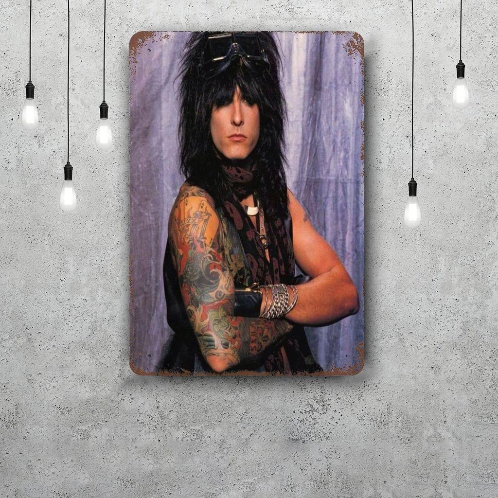 Nikki Sixx Vintage Tin Sign Home Decor Wall Decor Art Wall Mural Room Decoration Decor Retro Metal Sign Plate Bar Posters