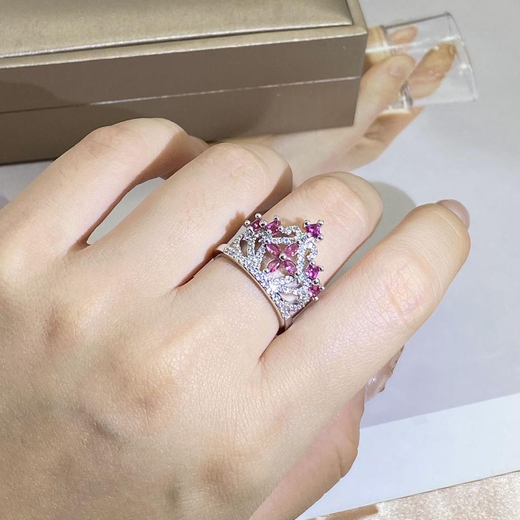 Bague couronne colorée pour femme, bague originale personnalisée européenne et américaine