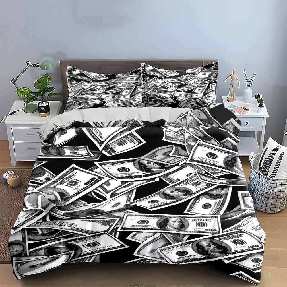 Dollar Theme Bedding Set Decoration Multiple Sizes Kid'S And Adults' Bedroom Exquisite 3Pc Bedding Set, Gift