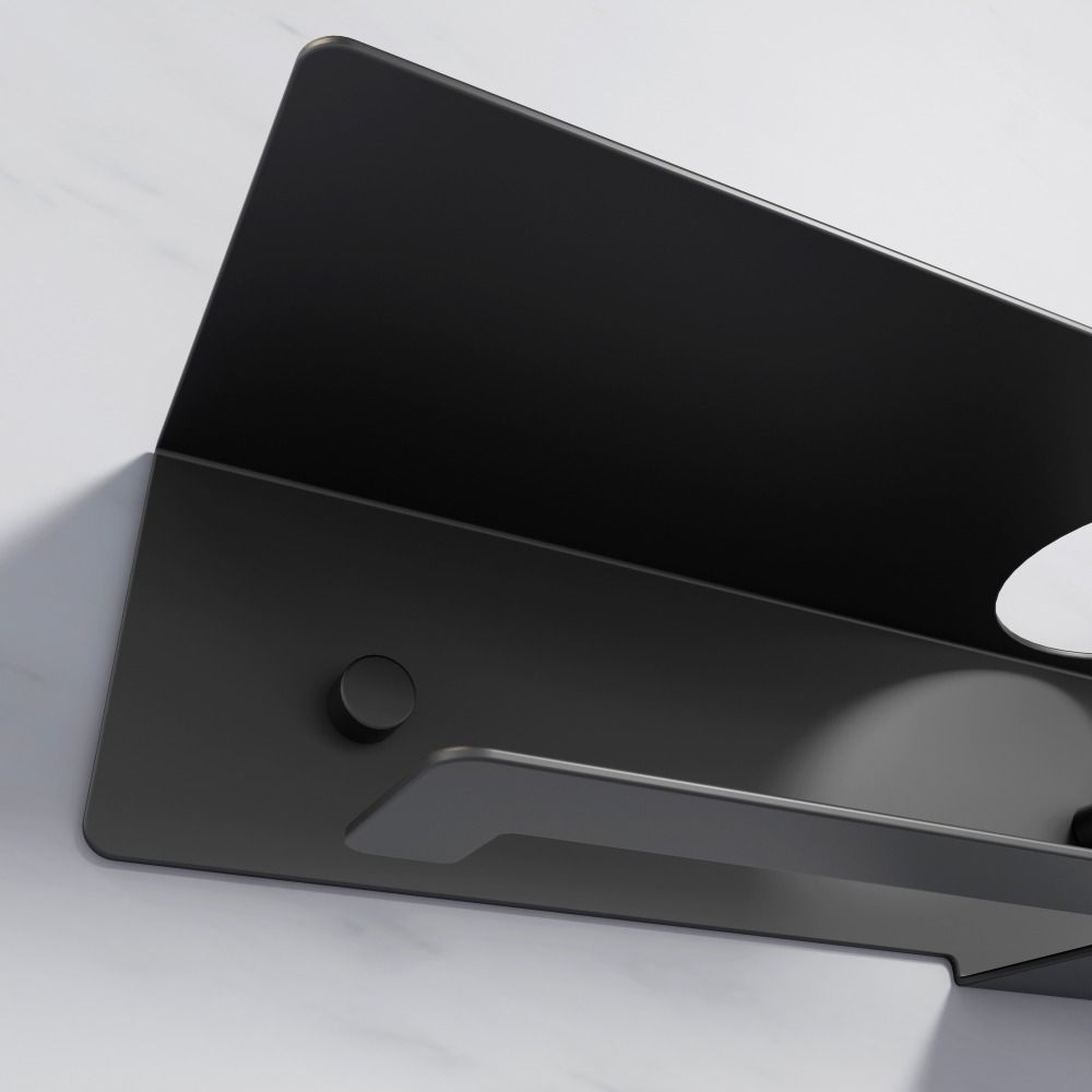 Stal Węglowa Uchwyt na Papier Toaletowy Montowany na Ścianie Wygodny Uchwyt na Rolkę Toaletową Pyłoszczelny Odporny na Wilgoć Stojak na Papier Toaletowy