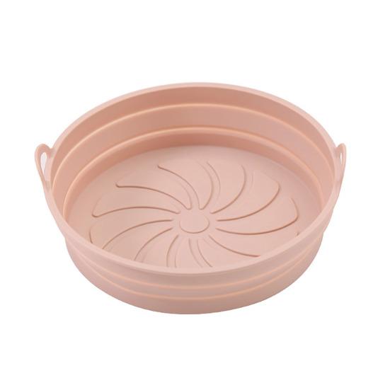 

Силіконові вкладиші для аерофритюрниці, килимок для приготування, антипригарний, багаторазовий, харчовий, термостійкий, складаний, для кошика, легкий у чищенні, універсальний кухонний аксесуар 1pc Round рожевий