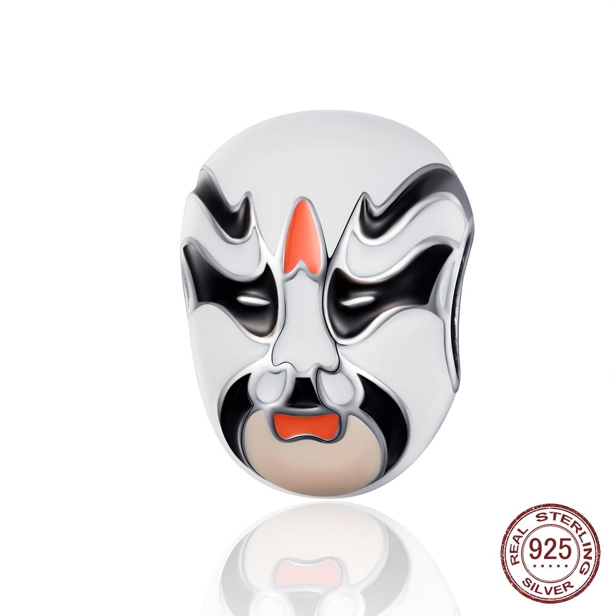 

925 Стерлинг Серебряный Пекин Опера маски для лица женщин Шарм Fit Браслеты изобразительных ювелирных изделий