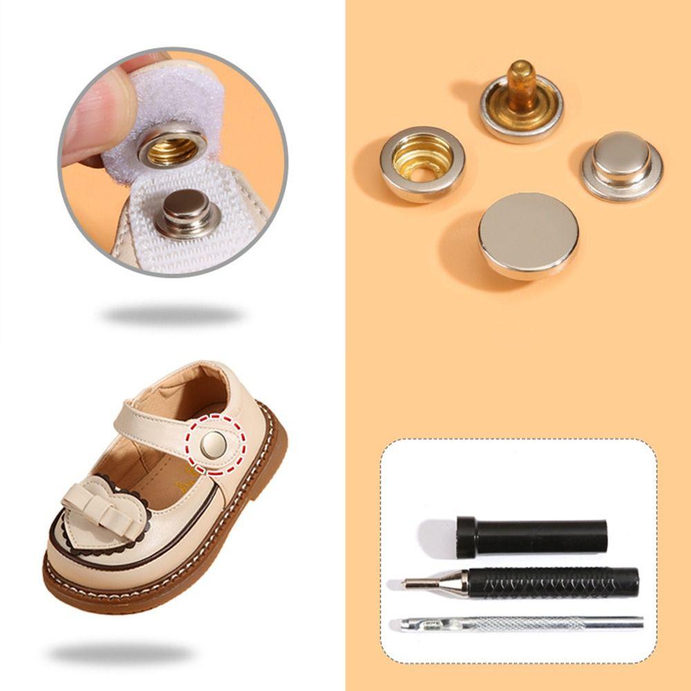 6Pcs/Set Easy To Use Leather Snap Fasteners Solid Snap Button  Garment Sewing Accessory