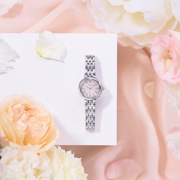 Seiko Lukia SSWA001 Grow Ladies Watch, Japanese Quartz, Lab-Grown Diamond Case, Pink Dial, Stainless Steel