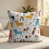 Dog Days Pattern Cushion Cover Silky Short Plush Invisible Zipper Dustproof Sofa Pillow Case For Home Decor