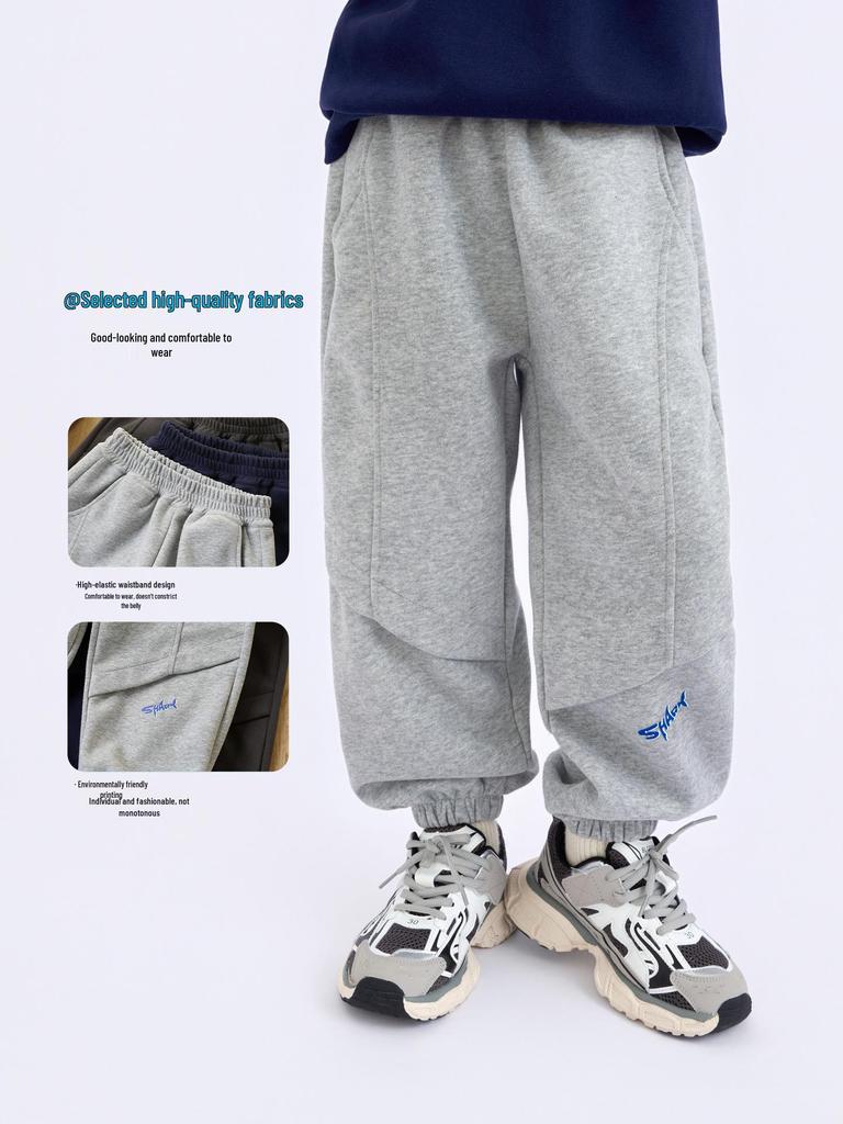 Pojkars 2025 Vinter Fleecefodrade Sportbyxor - Trendiga och Casual för Barn