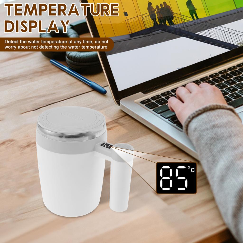 Ulepszony kubek samo mieszający, ładowalny automatyczny mieszalnik magnetyczny, kubek do kawy 400ml, kubek do kawy samo mieszający ze stali nierdzewnej