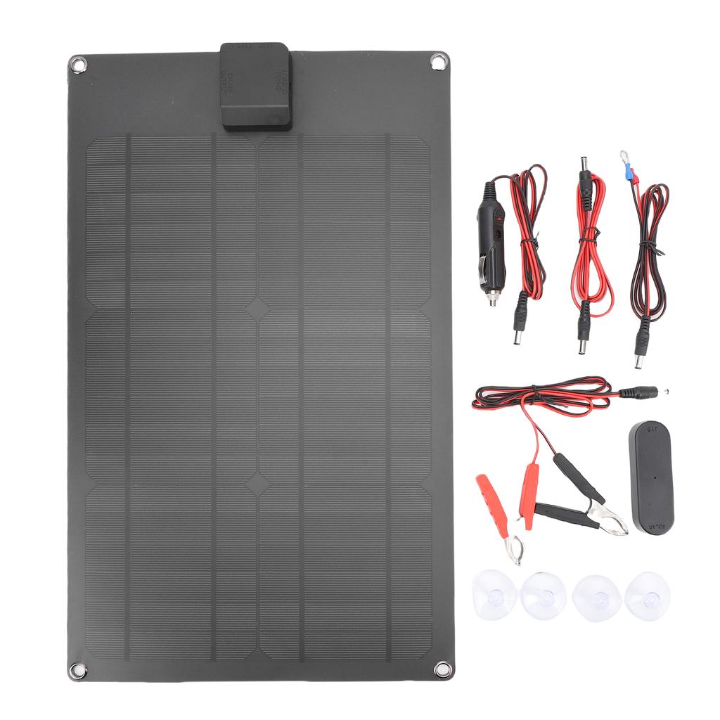Solarna Ładowarka Podtrzymująca Akumulator Samochodowy RV Ładowanie Kroplowe Przenośny Wodoodporny Zestaw Panelu 30W z Kontrolerem Wyjście USB