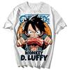 Summer 2026 One Piece Munch D Luffy Meat Scene Theme 100 Cotton Printed Loose Tshirt Male and Female Parentchild Top