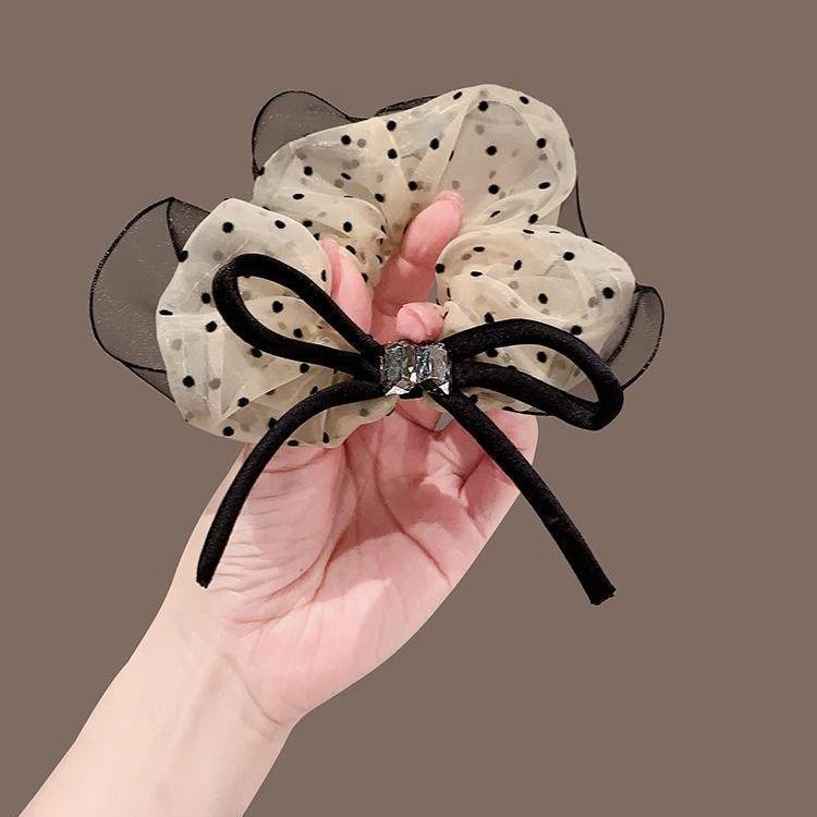 Elegant Mesh Hair Tie with Sparkling Rhinestones, High-End Luxury Hair Accessory for Women, 2025 Style