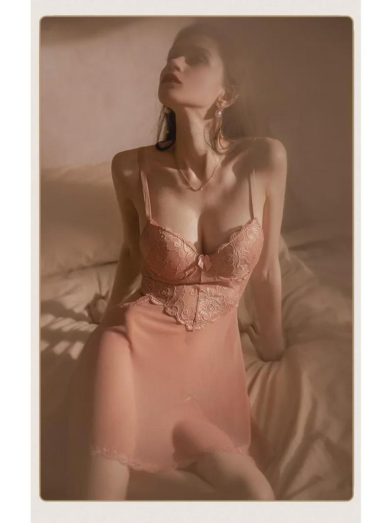 Luxuriöser Spitzen-Temptation-Pyjama – Atmungsaktives Tüll-Sling-Kleid für Damen